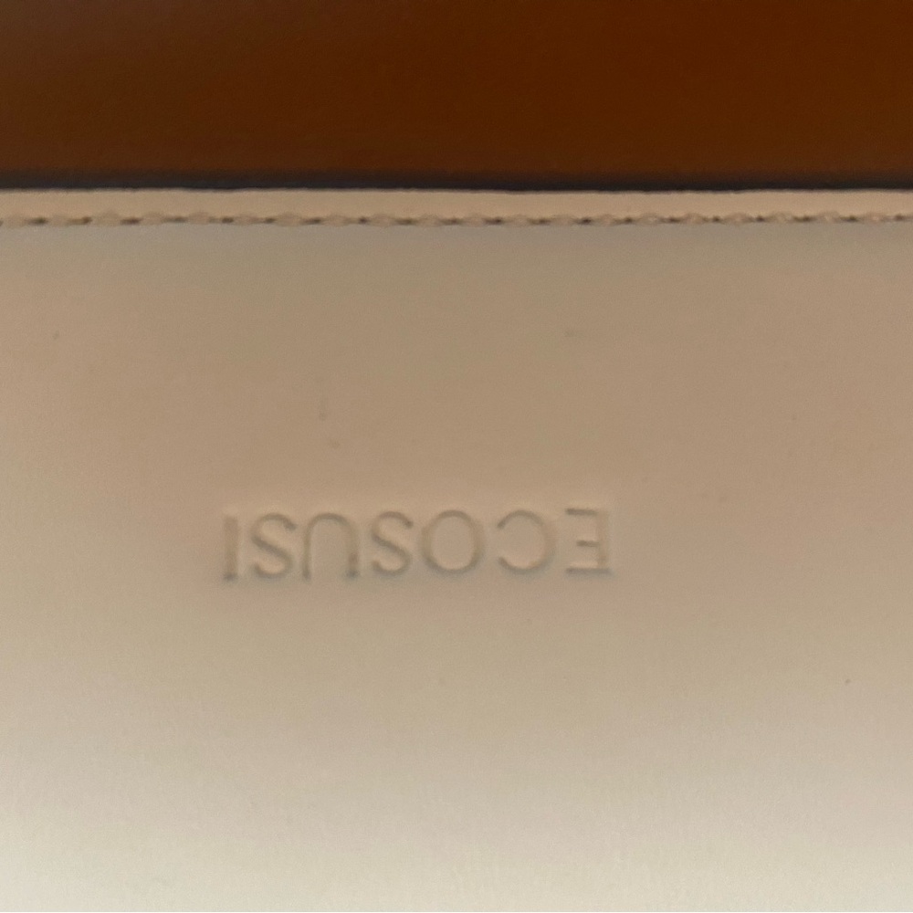 Brown and White Vegan Leather Laptop Bag - Picture 9 of 16